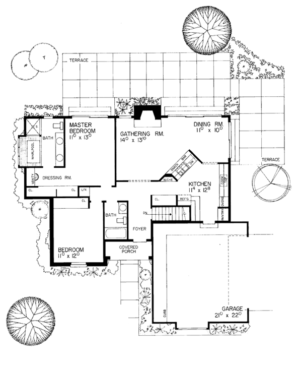 Architectural House Design - Ranch Floor Plan - Main Floor Plan #72-776