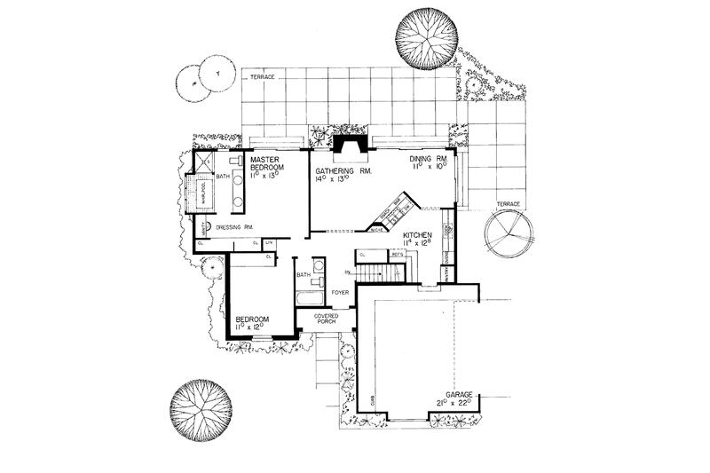 Home Plan - Floor Plan - Main Floor for Ranch House Plan #72-776 - 2 bed, 2 bath