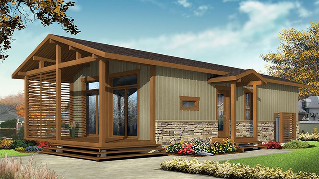 Contemporary Style House Plan 2 Beds 1 Baths 700 Sq/Ft Plan 232603