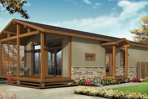 Exterior - Front Elevation 3 for Contemporary House Plan #23-2603 - 2 bed, 1 bath