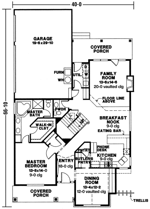 Home Plan - Country Floor Plan - Main Floor Plan #966-42