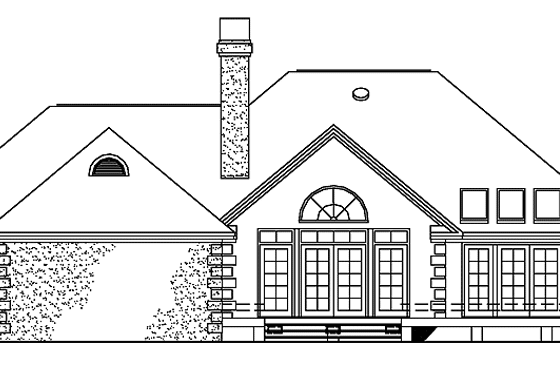 Exterior - Rear Elevation for European House Plan #929-108 - 3 bed, 2.5 bath