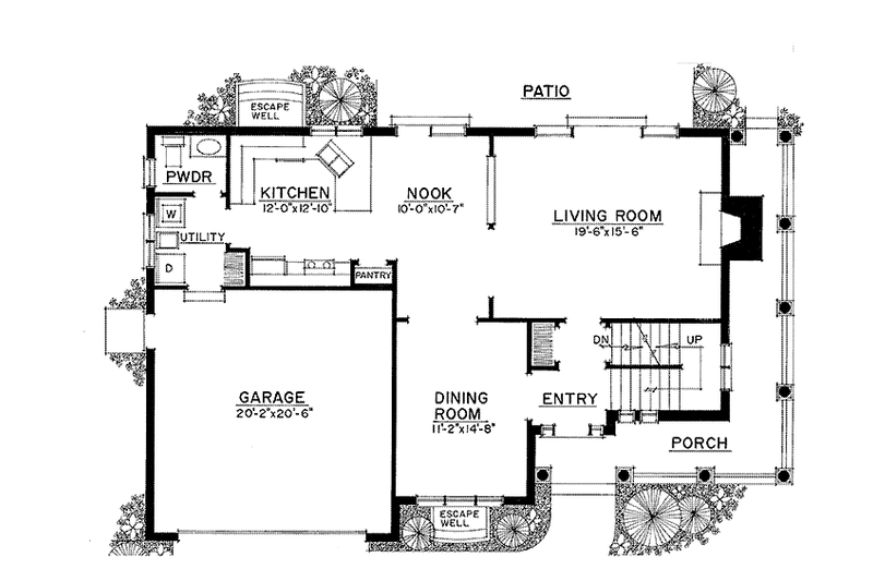 Home Plan - Floor Plan - Main Floor for Country House Plan #1016-90 - 3 bed, 2.5 bath