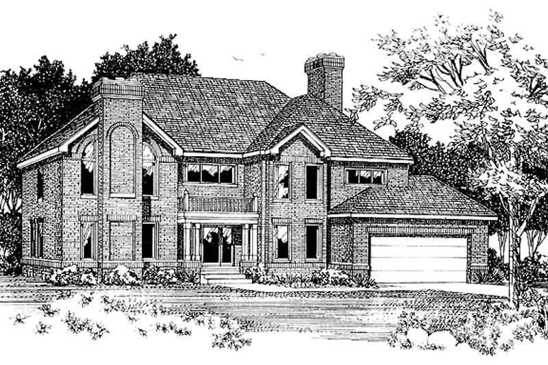 Architectural House Design - Colonial Exterior - Front Elevation Plan #72-1023