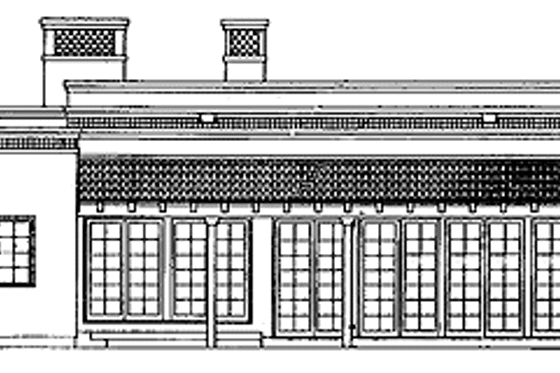Exterior - Rear Elevation for Mediterranean House Plan #72-902 - 3 bed, 2.5 bath