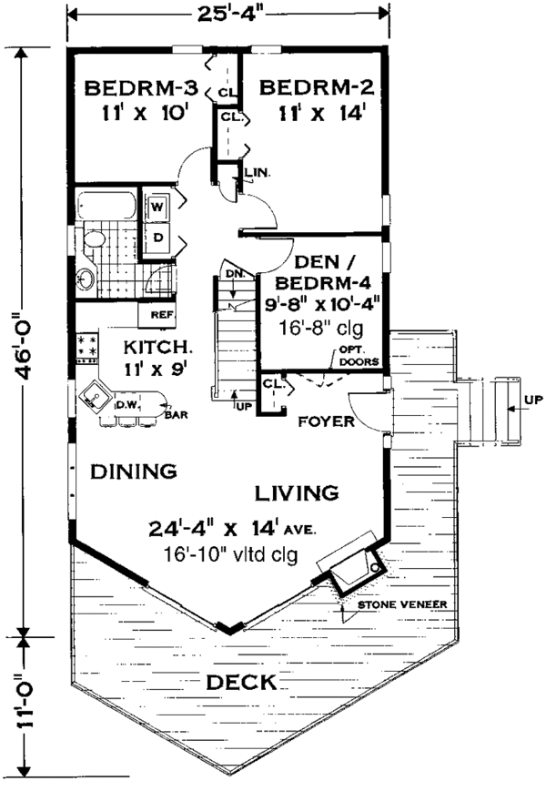 Home Plan - Cabin Floor Plan - Main Floor Plan #3-290