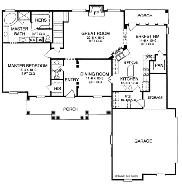 House Plan Design - Country Floor Plan - Main Floor Plan #952-133