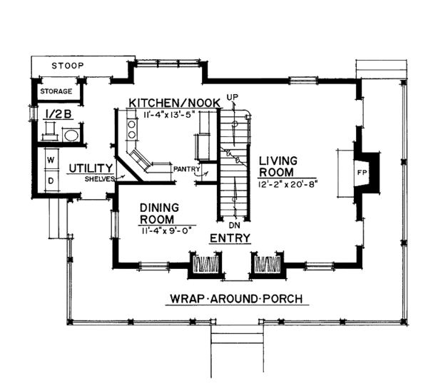 Dream House Plan - Victorian Floor Plan - Main Floor Plan #1016-53