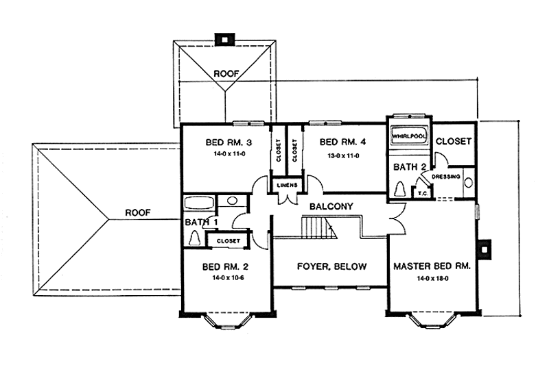 Dream House Plan - Floor Plan - Upper Floor for European House Plan #1001-151 - 4 bed, 2.5 bath