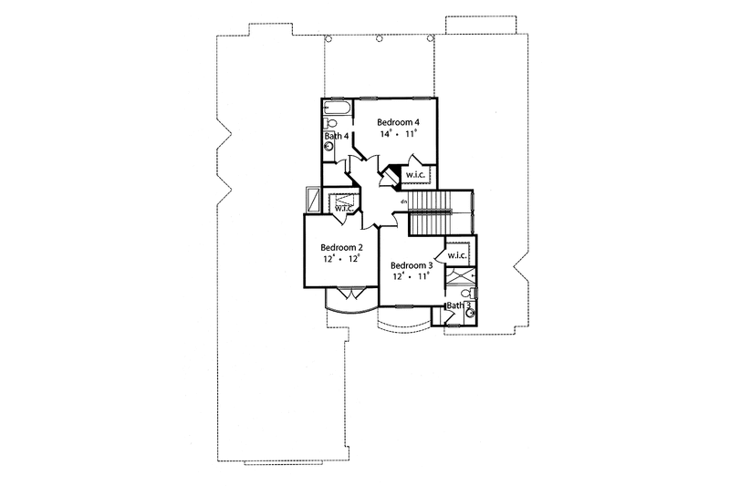 Dream House Plan - Floor Plan - Upper Floor for Mediterranean House Plan #417-763 - 4 bed, 3.5 bath
