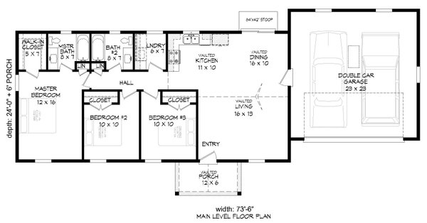 Ranch Floor Plan - Main Floor Plan #932-571