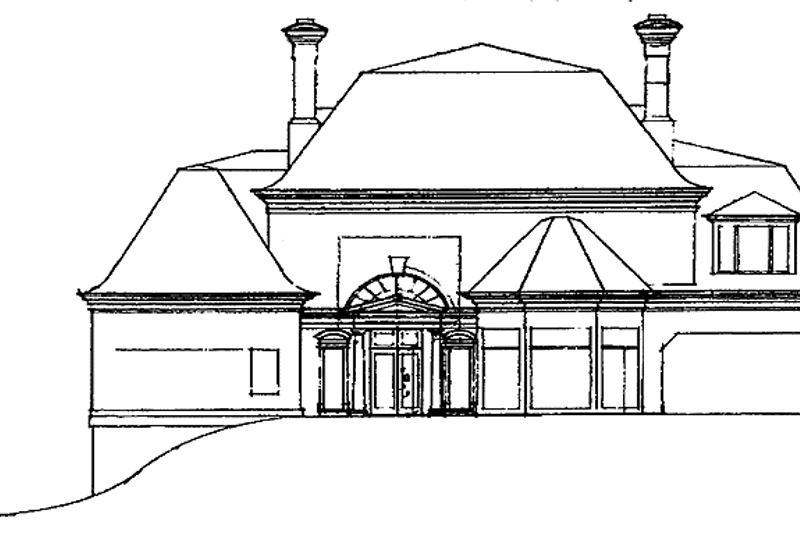 Home Plan - Exterior - Rear Elevation for Classical House Plan #429-141 - 4 bed, 3.5 bath