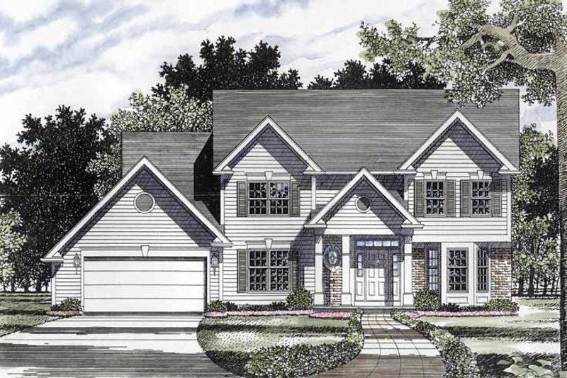 Architectural House Design - Colonial Exterior - Front Elevation Plan #316-158