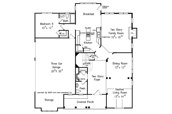 Floor Plan - Main Floor for Colonial House Plan #927-575 - 5 bed, 4.5 bath