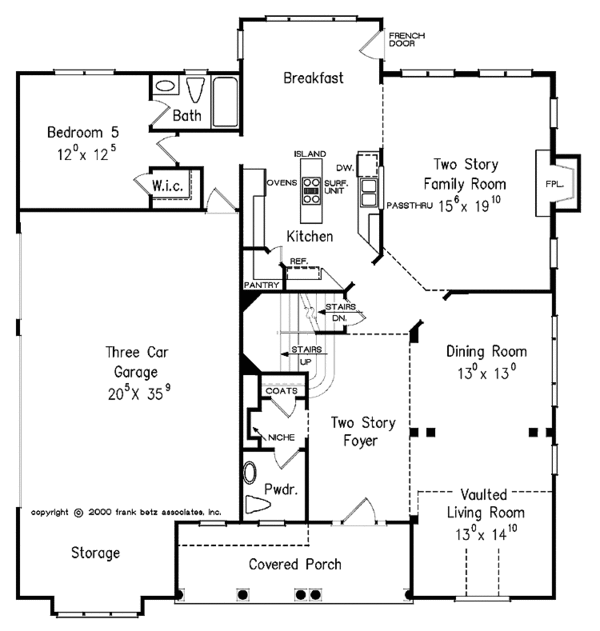House Design - Colonial Floor Plan - Main Floor Plan #927-575