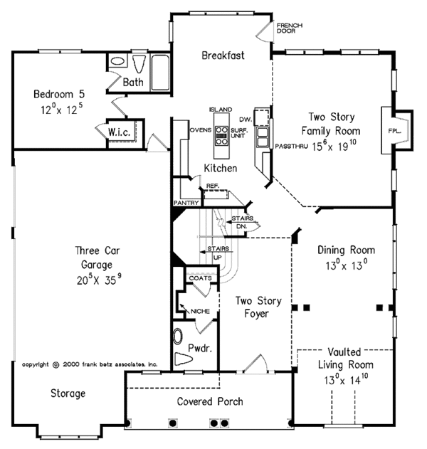 Colonial Floor Plan - Main Floor Plan #927-575
