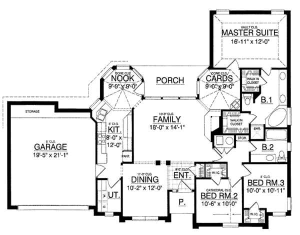 House Design - Traditional Floor Plan - Main Floor Plan #40-471