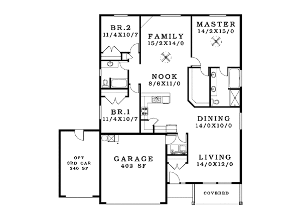 Architectural House Design - Ranch Floor Plan - Main Floor Plan #943-21