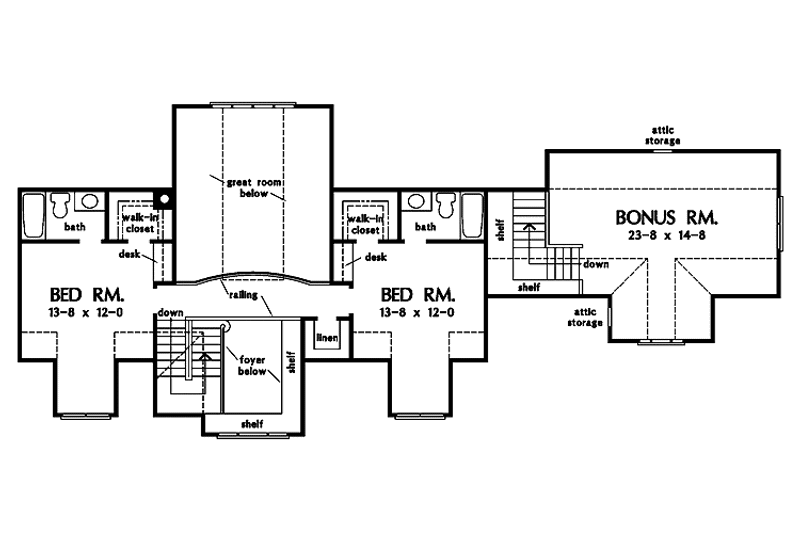 Home Plan - Floor Plan - Upper Floor for Country House Plan #929-806 - 3 bed, 3.5 bath