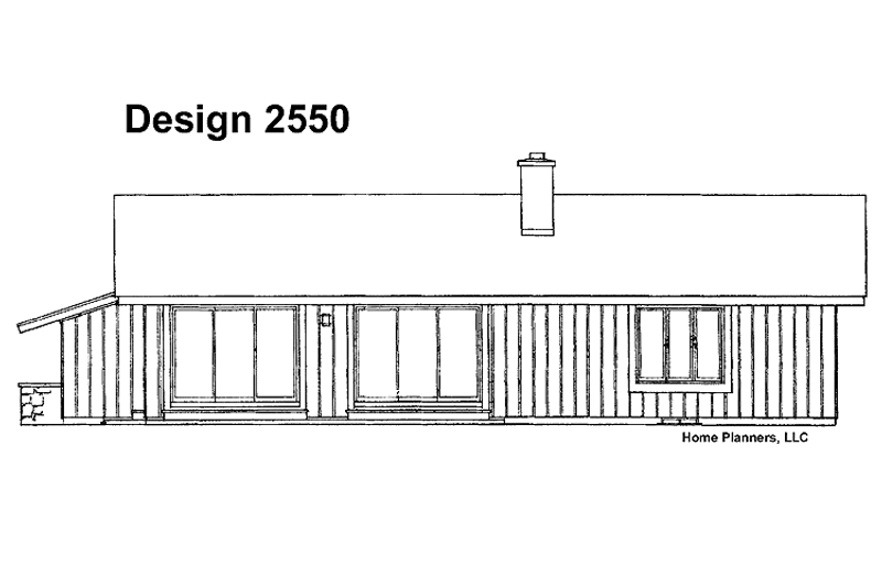 Dream House Plan - Exterior - Rear Elevation for Ranch House Plan #72-650 - 3 bed, 2.5 bath