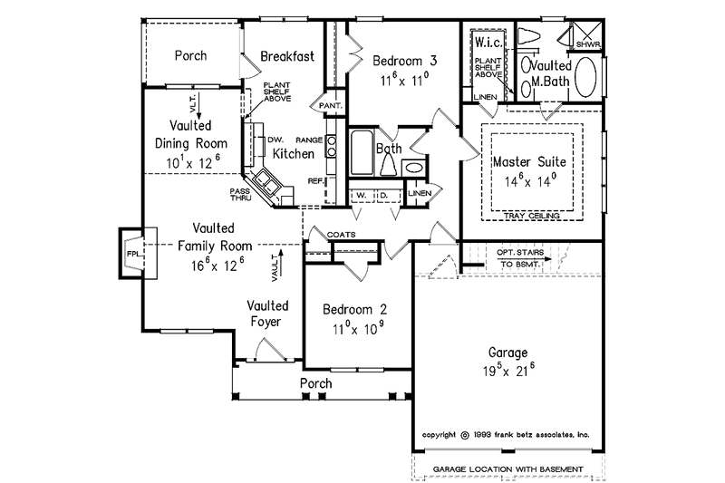 Home Plan - Floor Plan - Main Floor for Country House Plan #927-50 - 3 bed, 2 bath