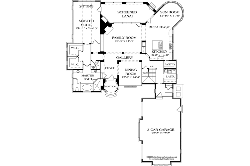 Architectural House Design - Floor Plan - Main Floor for European House Plan #453-586 - 3 bed, 4.5 bath