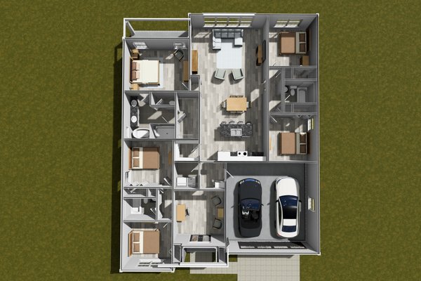 House Blueprint - Cottage Floor Plan - Main Floor Plan #513-2323