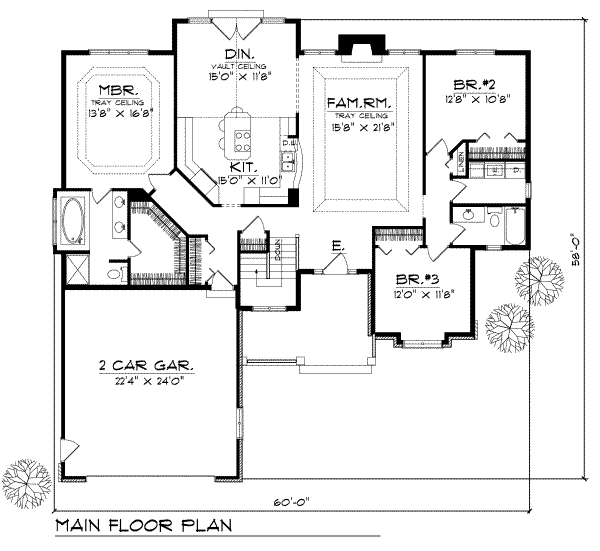 Dream House Plan - Traditional Floor Plan - Main Floor Plan #70-277