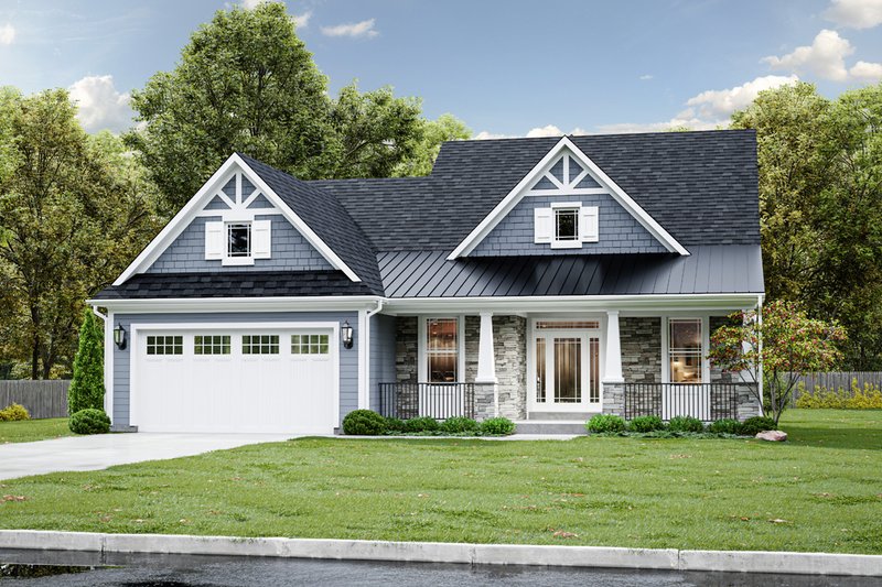 Home Plan - Craftsman Exterior - Front Elevation Plan #46-889