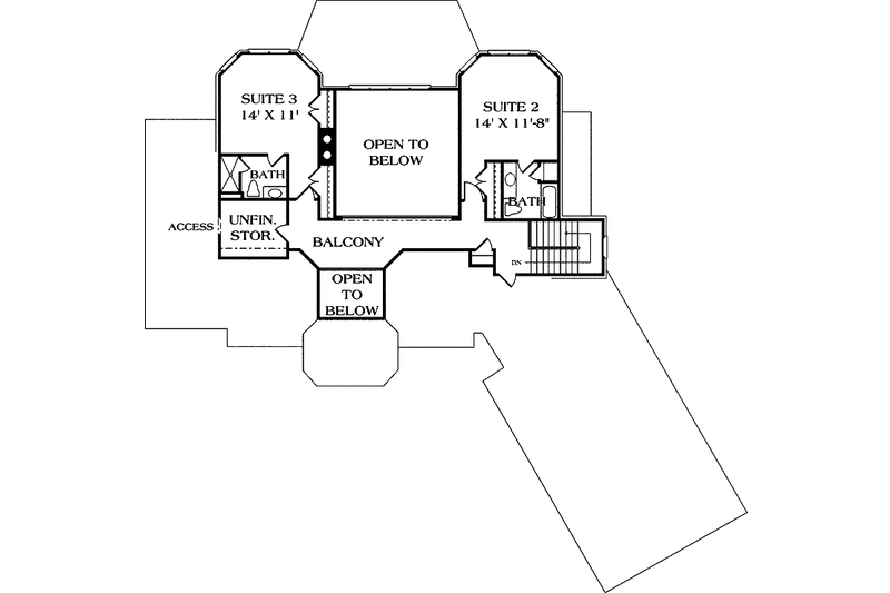 Home Plan - Floor Plan - Upper Floor for Traditional House Plan #453-159 - 4 bed, 4 bath