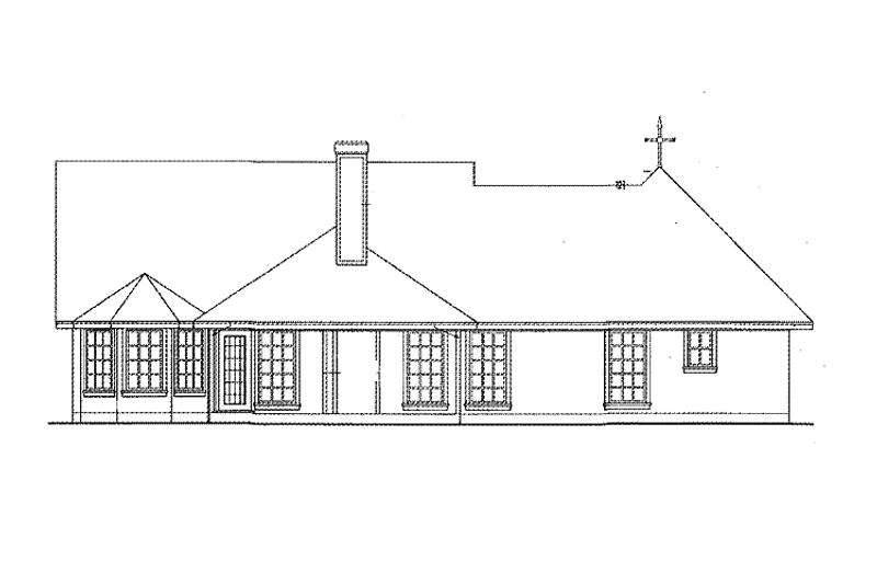 Home Plan - Exterior - Rear Elevation for Country House Plan #42-467 - 3 bed, 2 bath