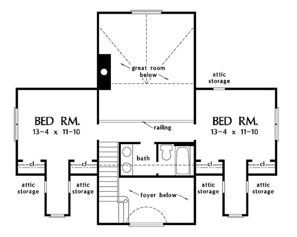 Dream House Plan - Country Floor Plan - Upper Floor Plan #929-622