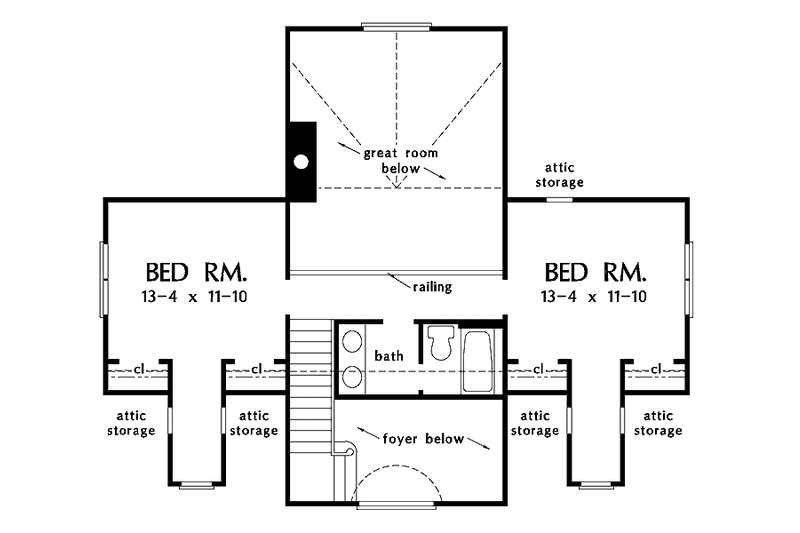 Home Plan - Floor Plan - Upper Floor for Country House Plan #929-622 - 3 bed, 2.5 bath