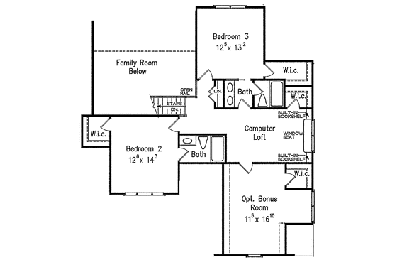 Floor Plan - Upper Floor for Craftsman House Plan #927-339 - 3 bed, 3.5 bath