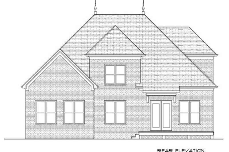 Architectural House Design - Exterior - Rear Elevation for European House Plan #413-875 - 3 bed, 3 bath