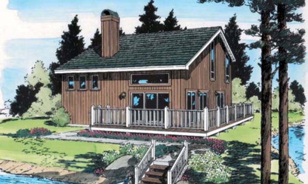 Exterior - Front Elevation 2 for Contemporary House Plan #312-587 - 3 bed, 2 bath