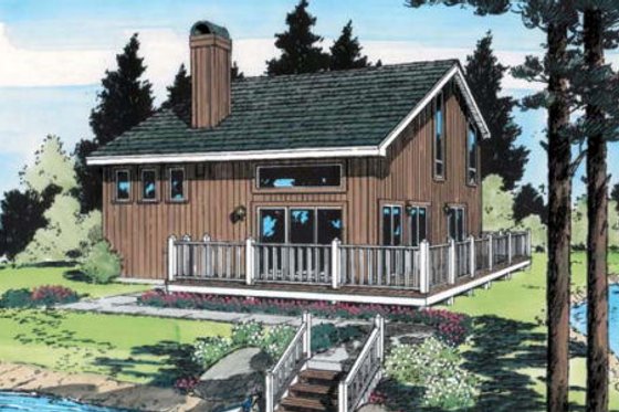 Exterior - Front Elevation for Contemporary House Plan #312-587 - 3 bed, 2 bath