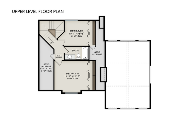 House Blueprint - Cabin Floor Plan - Upper Floor Plan #1108-9