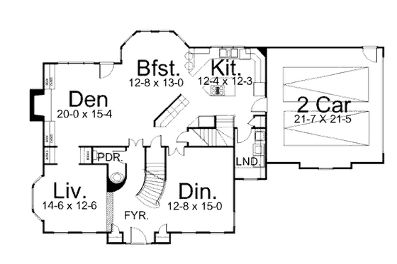Floor Plan - Main Floor for European House Plan #119-334 - 4 bed, 4 bath