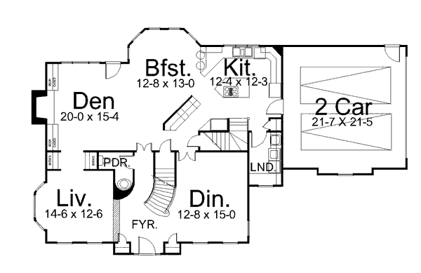 European Floor Plan - Main Floor Plan #119-334