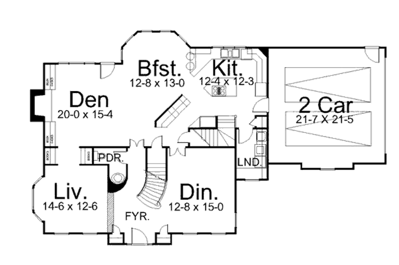 Dream House Plan - Floor Plan - Main Floor for European House Plan #119-334 - 4 bed, 4 bath