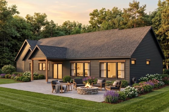 Exterior - Rear Elevation for Country House Plan #1089-74 - 3 bed, 2 bath