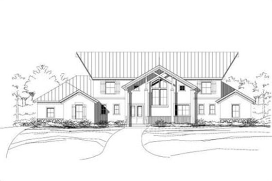 Exterior - Front Elevation for Modern House Plan #411-131 - 3 bed, 3.5 bath