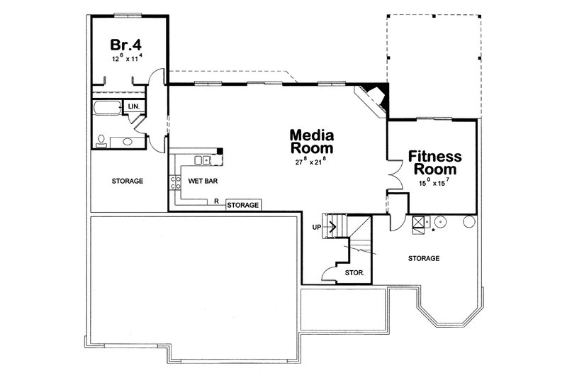 Dream House Plan - Floor Plan - Lower Floor for European House Plan #20-2612 - 4 bed, 3 bath
