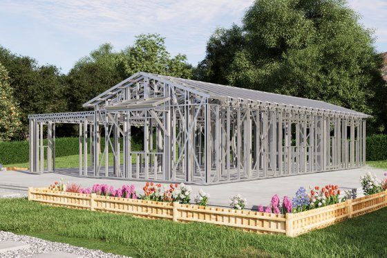 Exterior - Front Elevation 13 for Mediterranean House Plan #1106-111 - 3 bed, 1 bath