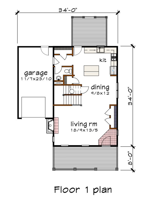 Country Floor Plan - Main Floor Plan #79-347