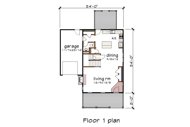 House Plan Design - Floor Plan - Main Floor for Craftsman House Plan #79-347 - 4 bed, 2.5 bath