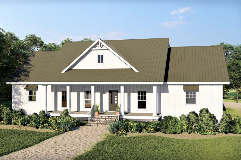 Dream House Plan - Farmhouse Exterior - Front Elevation Plan #44-242