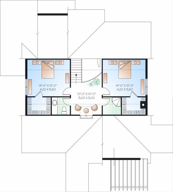 Home Plan - Traditional Floor Plan - Upper Floor Plan #23-716