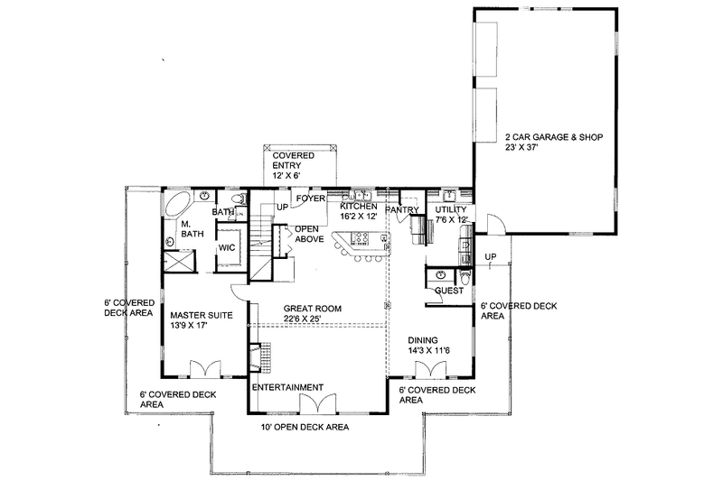 Dream House Plan - Floor Plan - Main Floor for Cabin House Plan #117-786 - 3 bed, 2.5 bath